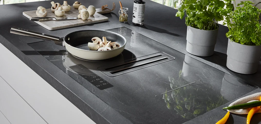 Xtra Hob con extracción integrada · Diseño pizarra gris 373